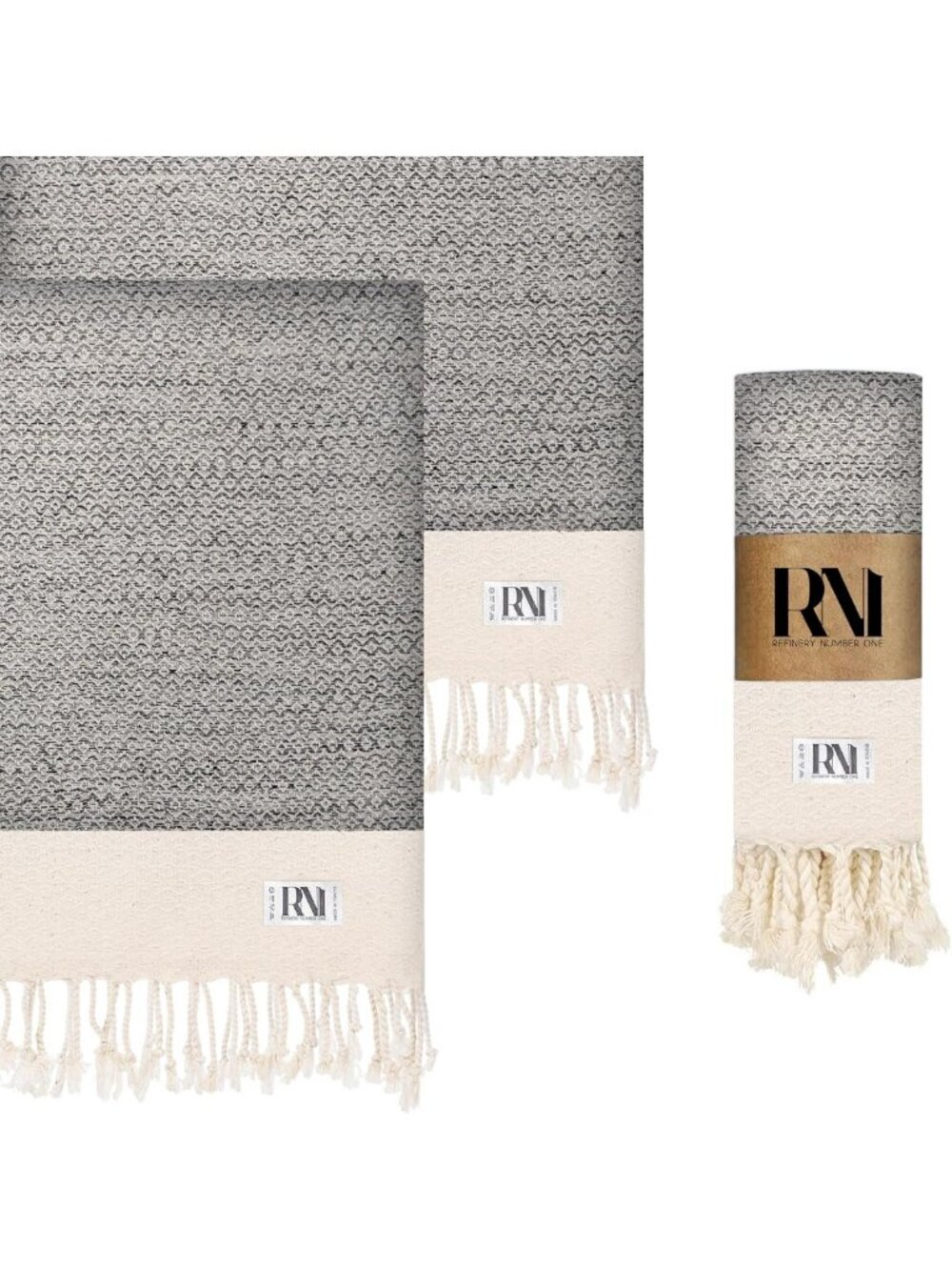 Set of 2 Decorative Hand Towels - 18x40 Inch Peshtemal for Bath, Kitchen & Yoga